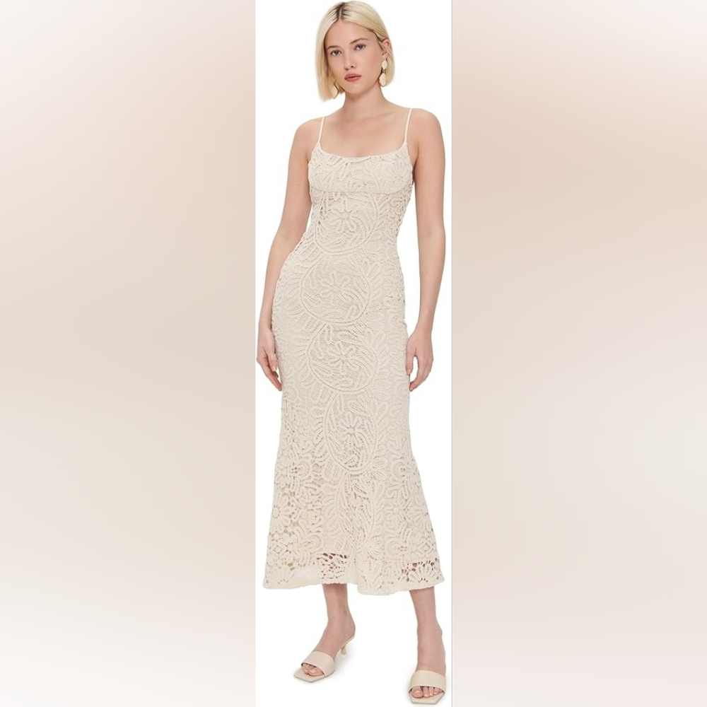 Bardot Cream Lace Midi Dress